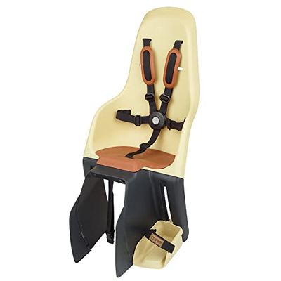 MINIA for Carrier 8405700003 - Seggiolino per bicicletta posteriore con ancoraggio nel portapacchi, per bambini con un’età compresa tra i 9 mesi e i 6 anni in giallo.