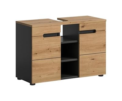 xonox.home Bad Canu X4CE1709 - Mobile sottolavabo in basalto grigio e riproduzione Artisan, ca. 80 x 55 x 34 cm (larghezza x altezza x profondità)