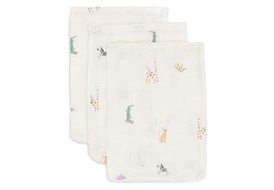 Jollein Myjka dla niemowląt – Jungle Jambo – 3 sztuki – 15 x 20 cm – 100% bawełna – rękawica do mycia dla niemowląt – certyfikat Öko-Tex