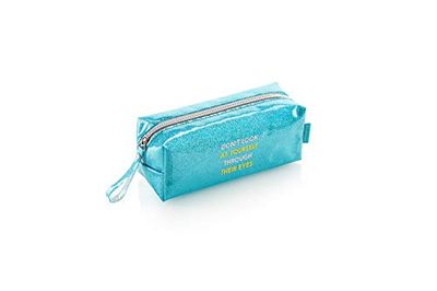 Miquel Rius Rechthoekige accessoire-reizigers kaartenhoezen voor meisjes, Azul Con Detalles Melange Dorado, 185x70x70 mm, Azul Con Detalles Melange Dorado, 185x70x70 Mm