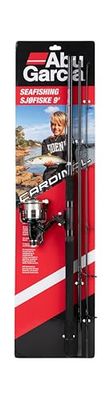 Abu Garcia Cardinal Sea Fishing 3-Piece Rod with Classic 50 Rear Drag Fishing Reel - Black, 9 ft
