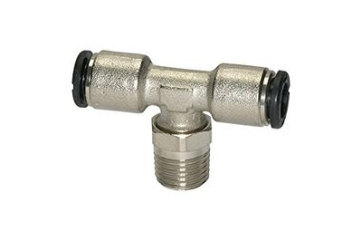 T-steekschroefverbinding »Click-Clock«, draaibaar, R 1/8 a., voor buitenslang Ø 8 mm, werkdruk max. 16 bar, messing vernikkeld