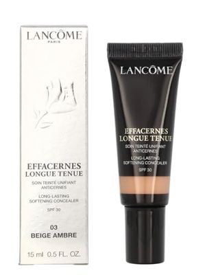 Lancôme Effacernes Longue Tenue Concealer - Long-Lasting, Natural Coverage Cream Concealer for Dark Circles and Fine Lines, 03 Beige Ambre
