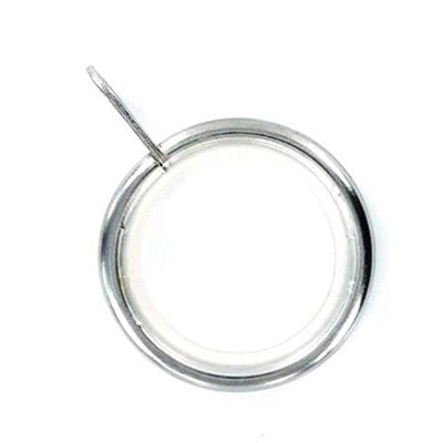 Bulk Hardware BH05504 Silent Gordijn Drapery Stang Ring Vaste Oog Chroom Binnenafmeting 23 mm, Wit, Set Van 24 Stuk 32 mm ZILVER