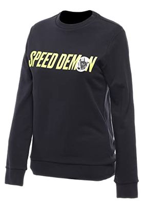 DAINESE Knee Down Sweater Wmn, bawełniana bluza z okrągłym dekoltem, damska, Nine-Ion, XXL, czarne, XXL