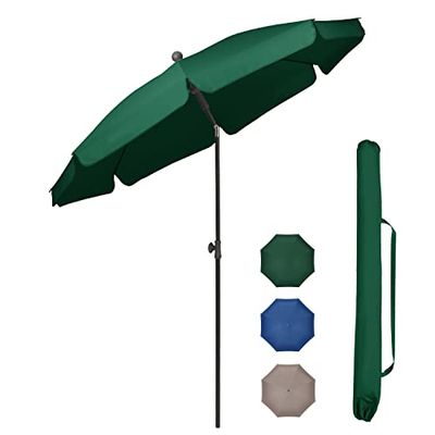 Sekey Parasol balkon, 200 cm, met beschermhoes, parasol, strand, voor balkon, tuin en terras, hellingshoek en hoogte verstelbaar, uv-bescherming tot UPF 50+ zonwering
