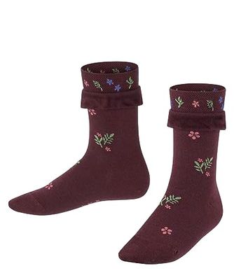 FALKE Unisex kinderen Country Flower duurzame katoenen wol halfhoog met patroon 1 paar sokken, rood (wijn 8245), 39-42
