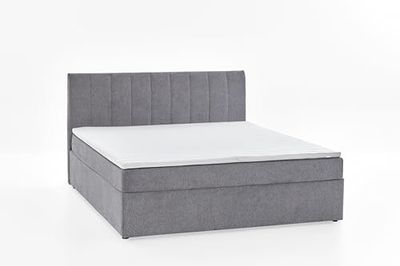 Atlantic Home Collection Letto da boxe ALVA con materasso a molle e topper, grigio, 160 x 200 cm
