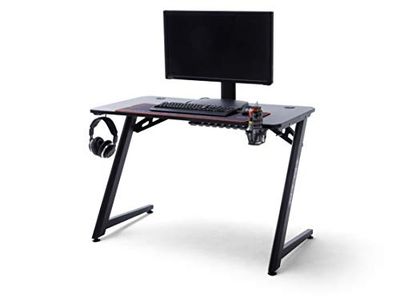 Robas Lund DX Racer 5 Gaming Tafel LED Kleurwisselverlichting, Zwart, 111 x 60 x 75 cm