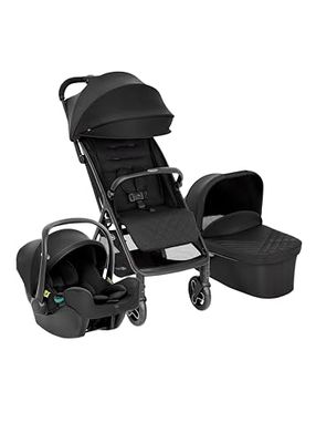 Graco - MYAVO™ TRIO - Cochecito ligero con cierre rápido (0-22 kg), asiento de coche para bebés (40 a 75 cm), capazo (mx. 9 kg); color medianoche