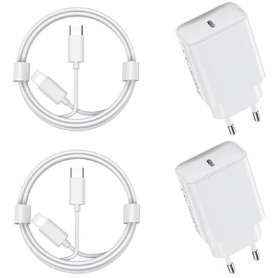 30W Chargeur USB C Rapide for iPhone 14/14/Pro/14 Pro Max/14 Plus/13 12 11 SE XR X XS 8, 2 Pack USBC Charger Prise Secteur Type C Alimentation Adaptateur et 2M Cable