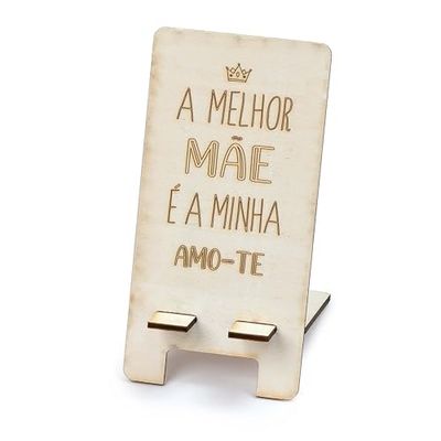 Mopec W36.7 Soporte de Madera para el móvil A Melhor Mãe 7 x 14cm, Marrón, Normal