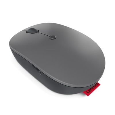 Lenovo Go USB-C Essential draadloze muis, 2,4 GHz Nano USB-C ontvanger, verstelbare DPI, oplaadbare batterij, Ambidextrous, GY51C21210, grijs