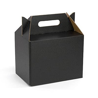 ONLY BOXES, Lot de 10 boîtes de pique-nique Maxi en carton Kraft Noir (AMA836)