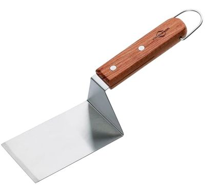 KÜCHENPROFI Tavolozza per barbecue TEXAS, strumento professionale per barbecue in acciaio inox di alta qualità con manico in palissandro, lunghezza 24 cm, accessorio ideale per barbecue