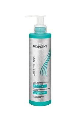 Biopoint Miracle Liss Crème Cheveux Sans Rinçage Lisse 72 h Action Ultraliscente, Nutritive et Disciplinante Contre l'Effet Crêpe 200 ml