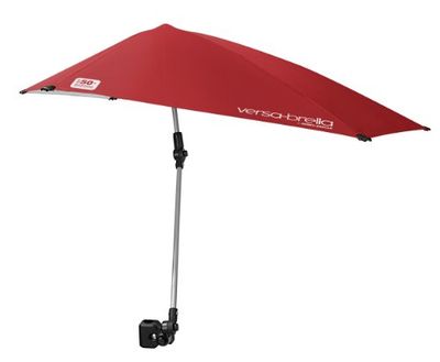 Versa-Brella Paraplu, multifunctionele parasol voor tuin, eenvoudige opvouwbare installatie, vuursteenrood, 102 cm x 107 cm