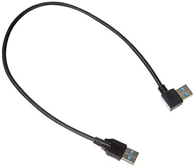 System-S USB 3.0 Type A 90° Angle Right Angled to 3.0 Type A Adapter Data Cable Charging Cable 40 cm