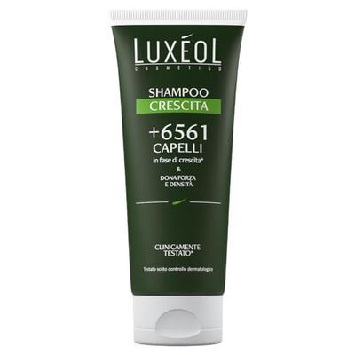 LUXÉOL - Shampoo Crescita Capelli - Forza e Densità - +6561 Capelli In Fase di Crescita* - Clinicamente Testato - 86% di Ingredienti di Origine Naturale - Uomo/Donna - Prodotto In Francia - 200ml