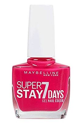 Maybelline New York Make Up Superstay Nailpolish Megawatt 7 Days Finish Gel Smalto Rosa Volt/Vernice colorata con tenuta ultra forte senza lampada UV in rosa brillante, 1 x 10 ml