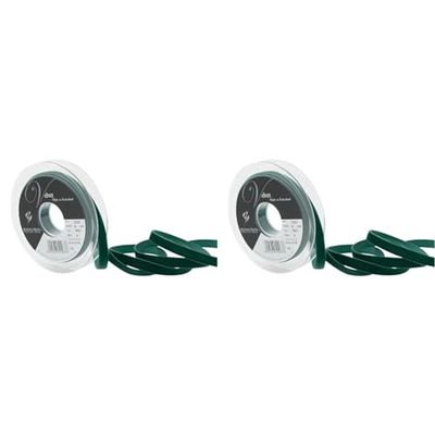 Berisfords Velvet Ribbon, Dark Green, 10.2 x 1.5 x 10.2 cm (Pack of 2)