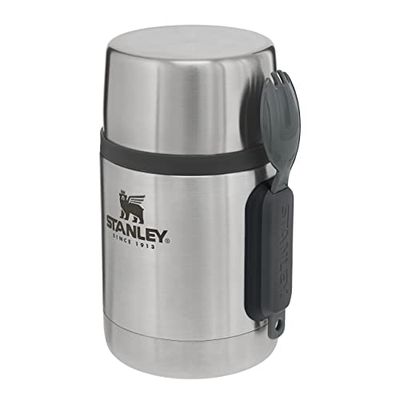 Stanley Adventure Stainless Steel All-In-One Food Jar 0.53L / 18OZ with spork – BPA-FRI mattermos i rostfritt stål - Håller kallt/varmt i 12 h - Läckagesäkert lock, fungerar som mugg - Livstidsgaranti