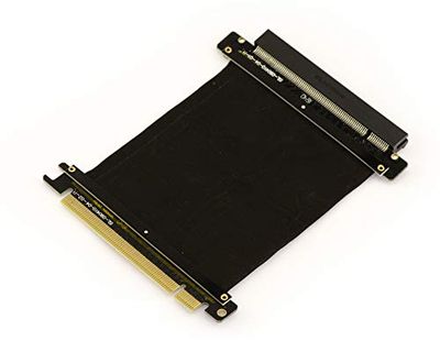 KALEA-INFORMATIQUE Slot di espansione PCI Express di tipo riser. Connettori PCIe x16 e cavo a nastro schermato semirigido da 15 cm.