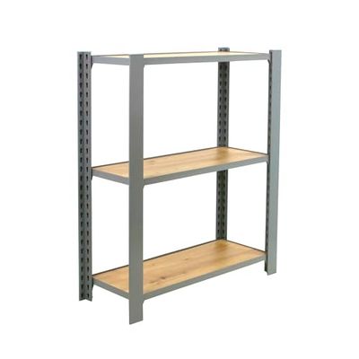 Simon Rack Librería Estanteria Oficina, 1000x800x300 mm, 3 Alturas, Bandejas Roble, Estilo Industrial, Metálicas, Gris/Roble - Officlick