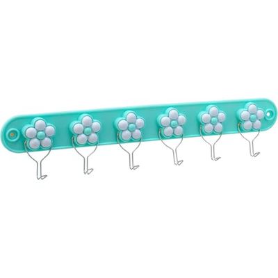 HK Online 6 Mint Flower Daisy Hooks -Girls Bedroom Wall Rack