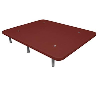 Duérmete Online Base tapissée 3D renforcée Anti-Bruit avec 5 Barres de renforcement, valves de Ventilation, 6 Pieds de Hauteur 30 cm, Rouge, 105 x 180 cm