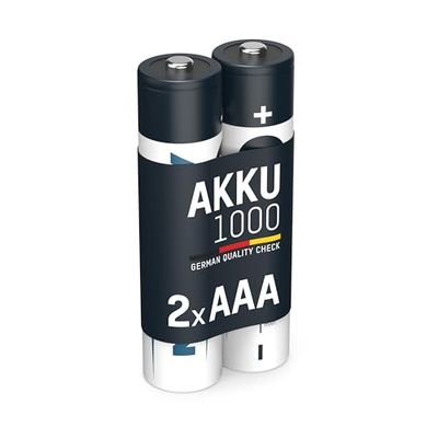 Ansmann - Pilhas recarregáveis NiMH AAA 1000 mAh (embalagem de 2), cor azul