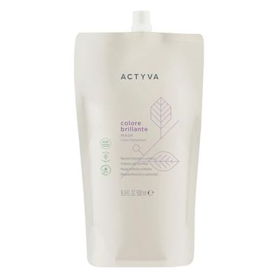 Actyva - Colore Brillante Mask Maschera Protettiva per Capelli Colorati, con Olio di Moringa, effetto districante - 500 ml
