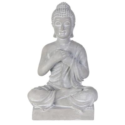 HOME DECO FACTORY - Hd4172 - Bouddha Assis Ciment 27 cm Objet Deco decoratif Decoration