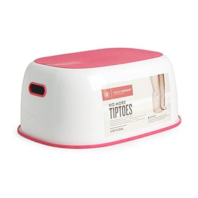 Prince Lionheart Stegpall | Halkfri topp och botten | Avtorkningsbar | Bärhandtag | Mångsidig | Förvaring | Badrum Booster | Toaletträning | Handfat steg — Ficklampa Fuchsia Rosa