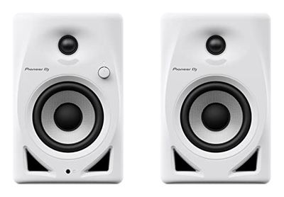 Pioneer DJ DM-40D-W Sistema di Monitor Cablato, Altoparlante da 4 pollici, Bianco