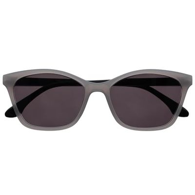 OPULIZE KAT Occhiali da Lettura con Lente da Sole - Montatura a Occhi di Gatto - Grigio - Uomo e Donna - Cerniere a Molla - S59-7 - +2.00