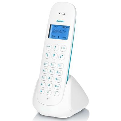 Profoon PDX - Téléphone DECT 300BW - Téléphone sans Fil - Extensible - Compatible avec Les Aides auditives - Mains Libres - Annuaire téléphonique - Bleu