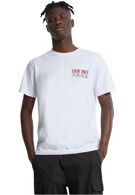 Mister Tee Herren Cash Only T-Shirt, White, XL