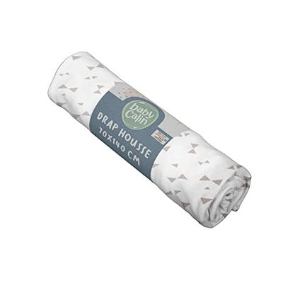 Babycalin Drap Housse Imprimé Nœuds Taupe 70 x 140 cm