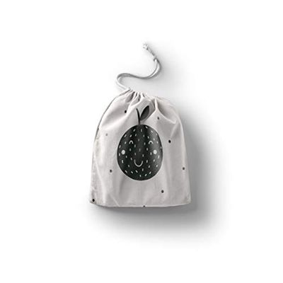 Bonamaison Bedrukte katoenen tassen met trekkoord, boodschappentas, buidel, stoffen zak, groentezak, herbruikbaar, milieuvriendelijk, multifunctioneel, opvouwbaar, grootte: 12x15 cm