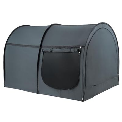 VEVOR Tente de lit en tissu pongé, tente de rêve respirante à 4 portes avec poteaux en fibre de 7 mm, 1900 x 1370 x 1190 mm, double U, pour maison de jeu pour enfants et tente de couchage pour adultes