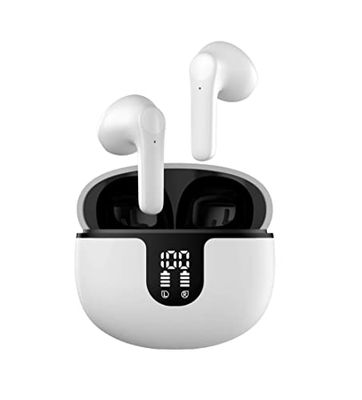 Quality Park Bluetooth in-ear, hoofdtelefoon, draadloos, Bluetooth 5.2, hifi-stereogeluid, IPX7 waterdicht, draadloze hoofdtelefoon, touch-control, ruisonderdrukking, Bluetooth 40H speeltijd