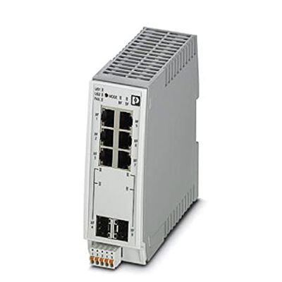 PHOENIX CONTACT FL SWITCH 2306-2SFP Commutateur Ethernet industriel PN 2000 6 ports RJ45 10/100/1000 Mbit/s, 2 ports SFP 100/1000 Mbit/s, IP20, classe de protection PROFINET Conformance classe B