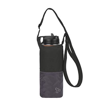 Travelon Unisex packbara vattenflaska tygband, förpackad 3,25 x 4,25 x 75 x 10 cm, Svart grå, Packed 3.25 x 4.25 x .75