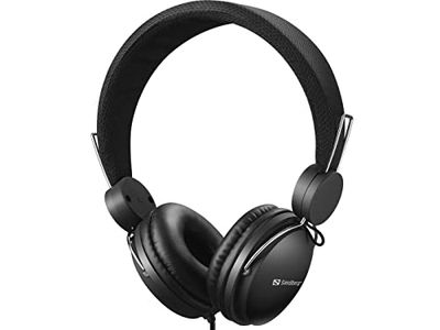 Sandberg MiniJack Headset with Line-Mic | Casque avec Microphone | Casque avec Bouton d'inclinaison et de réponse | Casque 2 en 1 pour téléphone et PC | Bandeau rembourré | Mini-Jack 3,5 mm