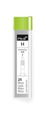 Set van 24 grafietvullingen 0,9 mm H Fine Dry, ideaal voor technisch tekenen en nauwkeurig schrijven.