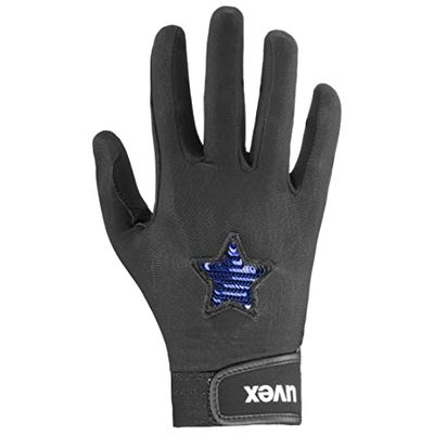 uvex glamstar - flexibel ridhandske för barn - hållbar - utmärkt grepp - black-blue - 4