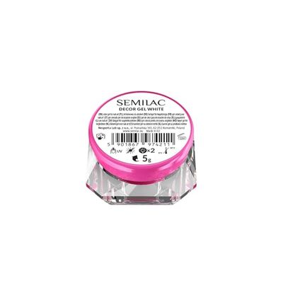 Semilac Decor Gel White – Pasta per nail art altamente pigmentata per linee sottili, baby boomer & French – 5 g