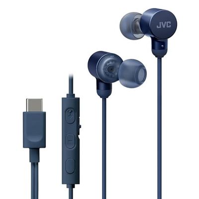 JVC Auriculares con Cable USB-C | Micrófono y Control Remoto | Auriculares in Ear para Llamadas | Compatibles con iPhone | Cascos con Cable Diseño Elegante y Cómodo | Sonido Hi-Res - HA-FR29UC