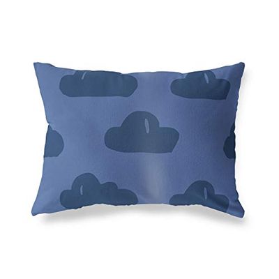 BonaMaison Bleu Housse de Coussin Motif, Taie d'oreiller pour Lit Voiture Canapé Maison Salon Chambre, Décoration D'intérieur, 45x60 Cm - Conçu et Fabriqué en Turquie